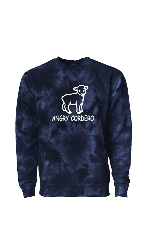 Angry Cordero Tie Dye Crewneck in Navy — alternate view