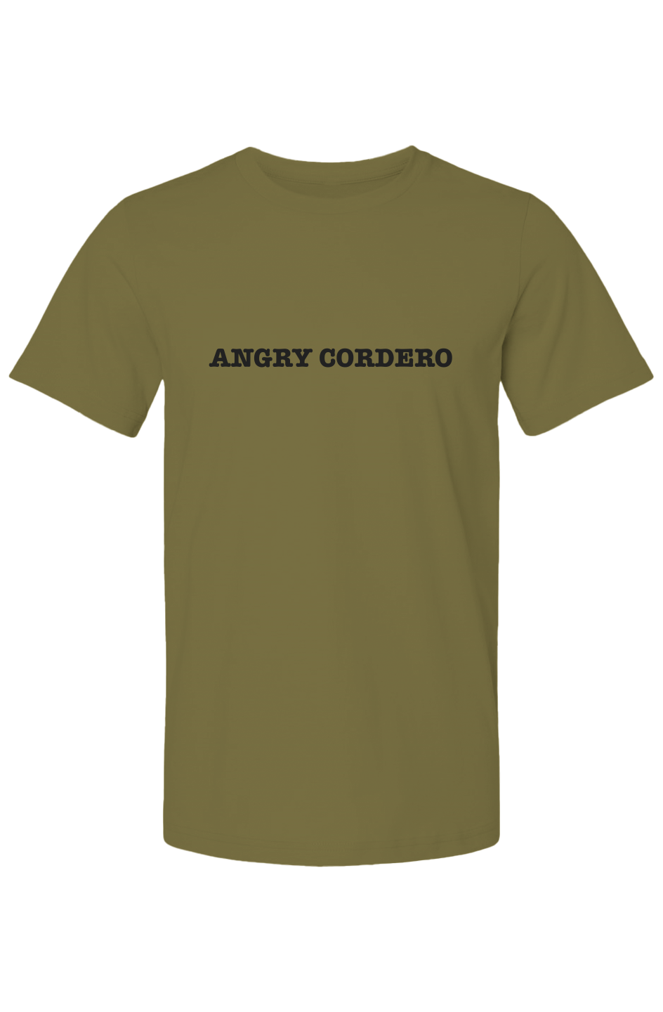 Angry Cordero Lamb Back-Print Tee — Olive — front view
