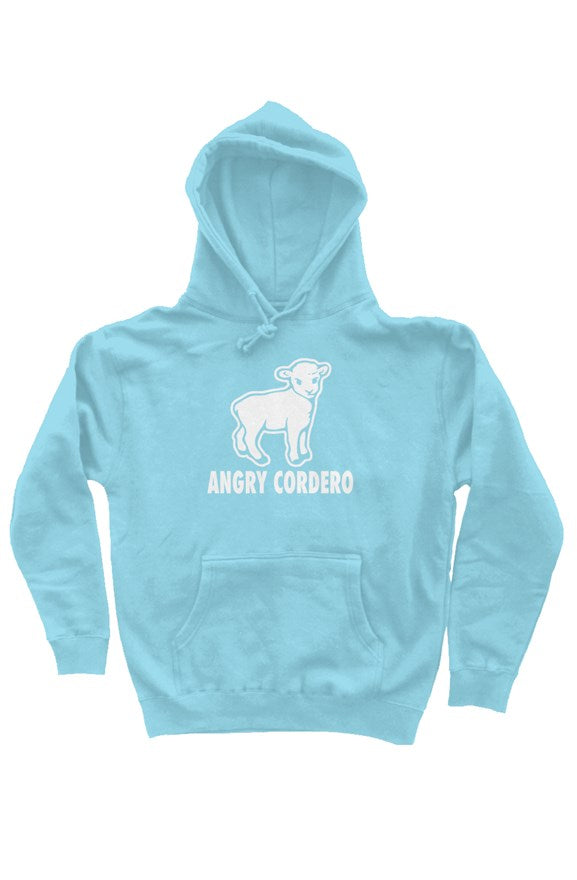 Angry Cordero Pullover Hoodie — Blue Aqua — product view